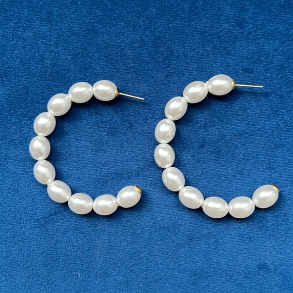Jewelry - Pearl Hoop Earrings